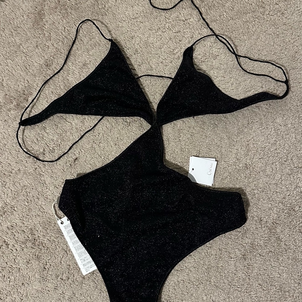 Oseree Black One Piece Swimsuit